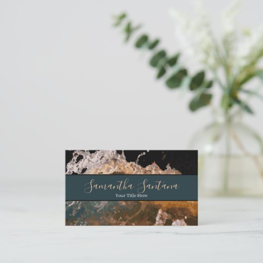 Water Splash Dark Modern Design 名刺 (スタンド正面)