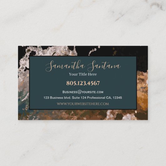 Water Splash Dark Modern Design 名刺 (裏面)