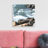 Water Splashing on Rocks Photo キャンバスプリント (インサイチュ (リビング))