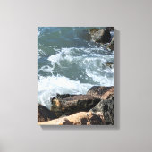 Water Splashing on Rocks Photo キャンバスプリント (正面)