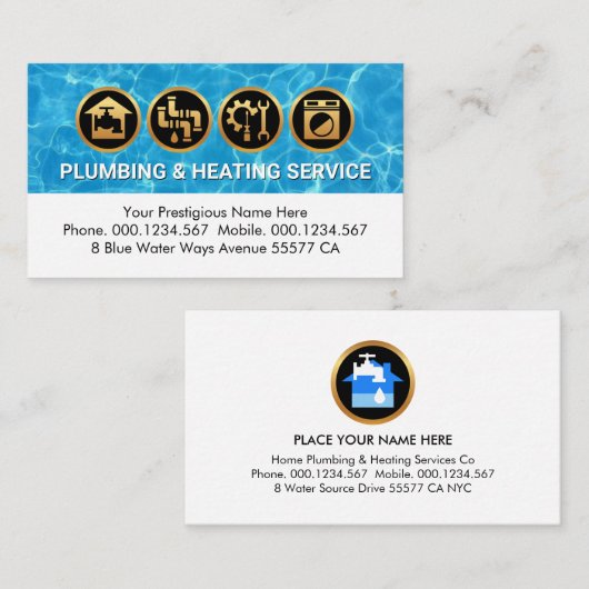 Water Surface Home Plumbing Repair 名刺 (正面/裏面)