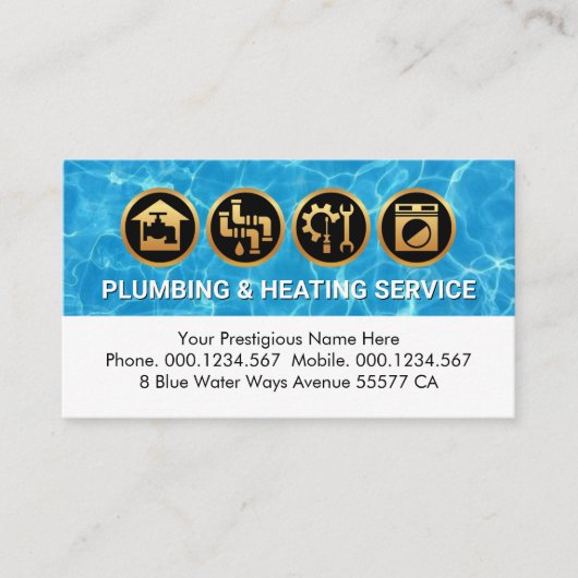 Water Surface Home Plumbing Repair 名刺 (正面)