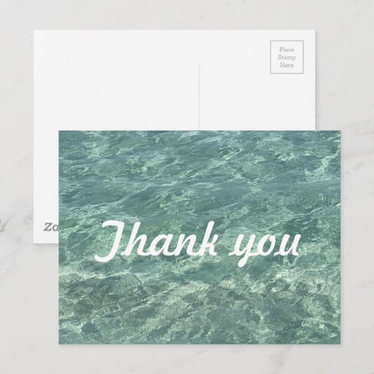 Water Swimming Pool Beach Ocean Patterns Thank You ポストカード (正面/裏面)