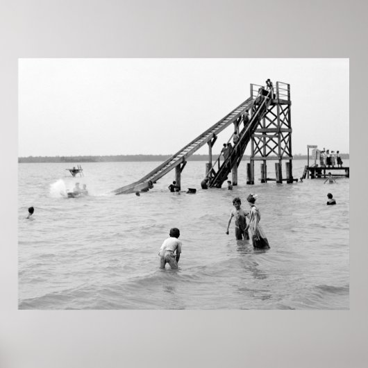 Water Toboggan, Bois Blanc, MI 1903 ポスター (正面)