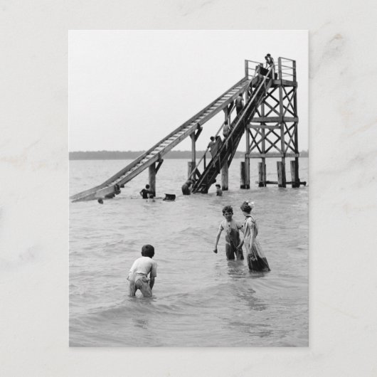 Water Toboggan, Bois Blanc, MI 1903 ポストカード (正面)