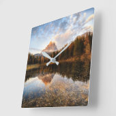 Water | Tre Cime Di Lavaredo Italy スクエア壁時計 (傾斜)