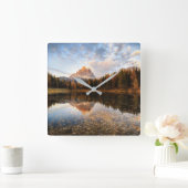 Water | Tre Cime Di Lavaredo Italy スクエア壁時計 (ホーム)