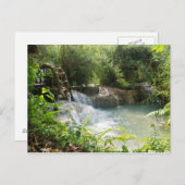 Water Wheel in Forest River, Khoung Si秋，ラオス ポストカード (正面/裏面)