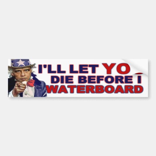 Waterboardはまたは死にます バンパーステッカー (正面)