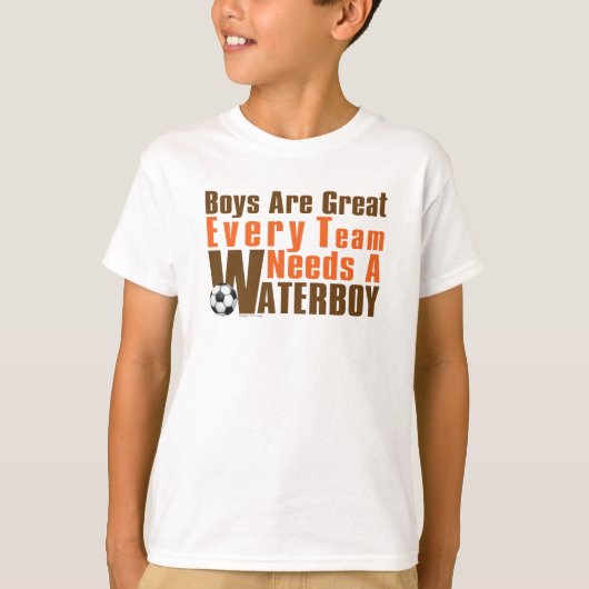 Waterboyのサッカーのティーおよびスエットシャツ Tシャツ (正面)