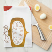 Waterclorのはっきりしたで赤いオーナメント キッチンタオル (四つ折り)