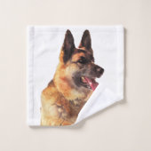 Watercoloの美しいジャーマン・シェパード バスタオルセット (ウォッシュタオル)