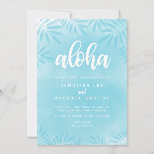 Watercolorでの着側結婚式招待状 招待状 (正面)