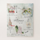 Watercolorのメモリ結婚保持新規パズル ジグソーパズル (縦)