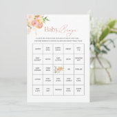 Watercolorエレガント Citrusピンクフローラベビーシャワー シーズンカード (スタンド正面)