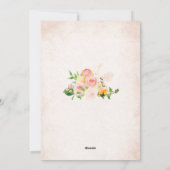 Watercolorエレガント Citrusピンクフローラベビーシャワー シーズンカード (裏面)