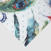 WatercolorカラフルPheasantの羽毛パターン 薄葉紙 (詳細)