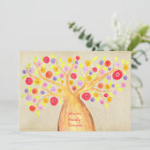 Watercolorファミリツリー懇親会パーティーBBQ招待状 招待状 (スタンド正面)