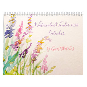 Watercolor 疑問に思 2020 Calendar by Gwestsketches カレンダー