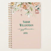 Watercolor 1600s Fine Art Floral Drop Spiral プランナー手帳 (正面)