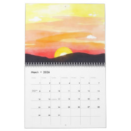 Watercolor 2025 Wall Calendar  カレンダー
