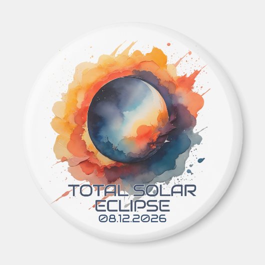 Watercolor 2026 Eclipse Keepsake マグネット (正面)