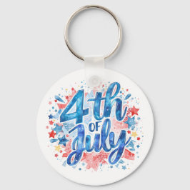 Watercolor 4th of July Patriotic キーホルダー