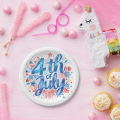 Watercolor 4th of July Patriotic ペーパープレート (パーティー)