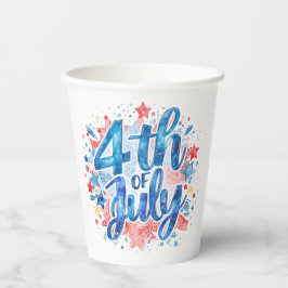 Watercolor 4th of July Patriotic 紙コップ