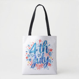 Watercolor 4th of July Patriotic Tote Bag トートバッグ