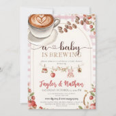 watercolor a berry sweet baby is brewing apple 招待状 (正面)