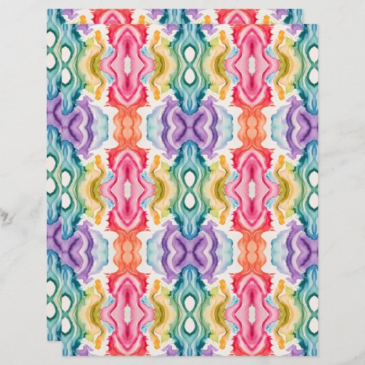 Watercolor Abstract 23 Scrapbook Paper (正面/裏面)