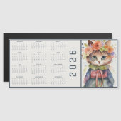 Watercolor Abstract Cat Dressed Florals Calendar (正面/裏面)