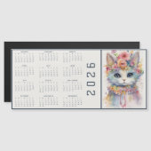 Watercolor Abstract Cat Dressed Florals Calendar (正面/裏面)
