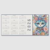 Watercolor Abstract Cat Dressed Florals Calendar (正面)
