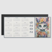 Watercolor Abstract Cat Dressed Florals Calendar (正面/裏面)