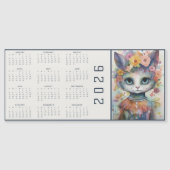 Watercolor Abstract Cat Dressed Florals Calendar (正面)