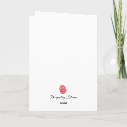 Watercolor Abstract Easter Egg Greeting Card カード (裏面)