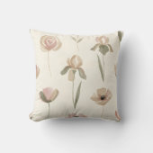 Watercolor Abstract Flower Pillow クッション (正面)