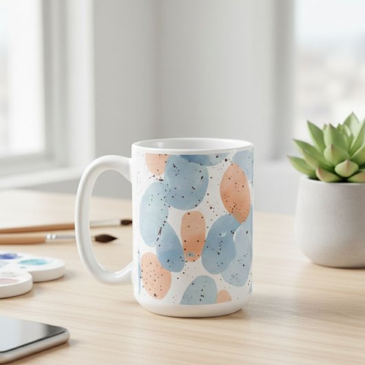 Watercolor Abstract Pebble Shapes Pattern Coffee コーヒーマグカップ