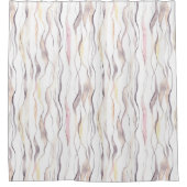 Watercolor Abstract Vertical Wavy Lines Pattern シャワーカーテン (正面)