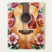 Watercolor Acoustic Guitar Floral プランナー手帳 (裏面)