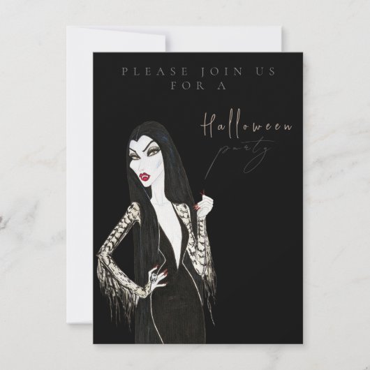 Watercolor Adult Halloween Party Invitation 招待状 (正面)