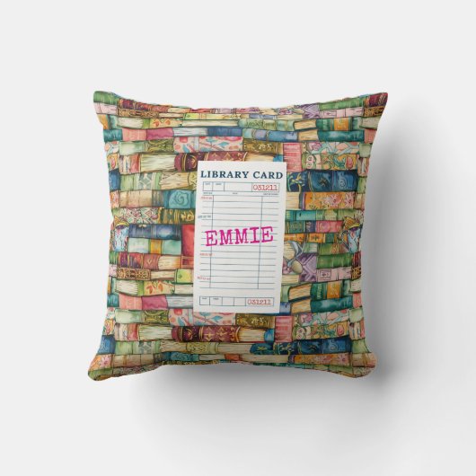 Watercolor Aesthetic Stacked Books クッション (裏面)