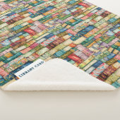 Watercolor Aesthetic Stacked Books シェルパブランケット (3/4)