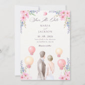 Watercolor Aesthetic wedding  セーブザデート (正面)