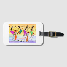 Watercolor, African Art Expressing Happiness  ラゲッジタグ