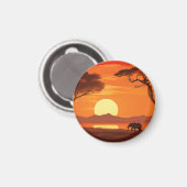 Watercolor African Safari  マグネット (正面/裏面)