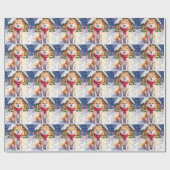 Watercolor Akita Gingerbread House Christmas  ラッピングペーパー (フラット)