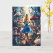 Watercolor Alice in Wonderland カード (黄色い花)